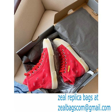 Balenciaga Paris High Top Sneakers in Destroyed cotton and rubber 08
