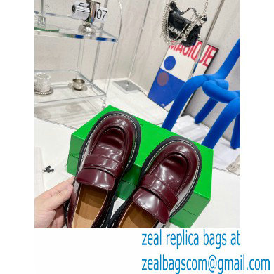 Bottega Veneta Brushed leather swell loafers Burgundy 2022 - Click Image to Close