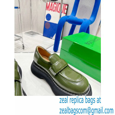 Bottega Veneta Brushed leather swell loafers Dark Green 2022 - Click Image to Close