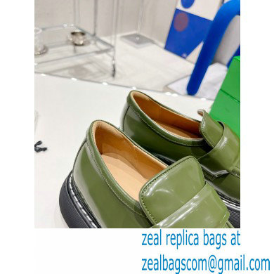 Bottega Veneta Brushed leather swell loafers Dark Green 2022 - Click Image to Close