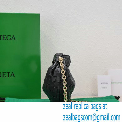 Bottega Veneta Chain mini jodie intrecciato leather top handle bag Black