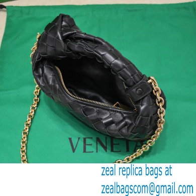 Bottega Veneta Chain mini jodie intrecciato leather top handle bag Black