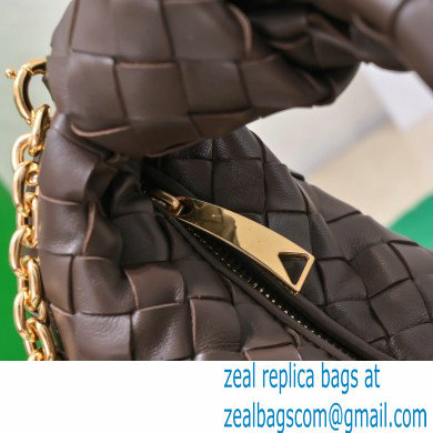 Bottega Veneta Chain mini jodie intrecciato leather top handle bag Coffee