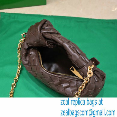 Bottega Veneta Chain mini jodie intrecciato leather top handle bag Coffee