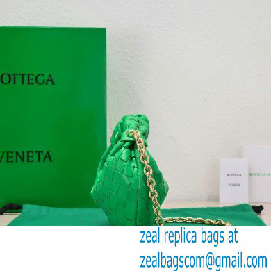 Bottega Veneta Chain mini jodie intrecciato leather top handle bag Green
