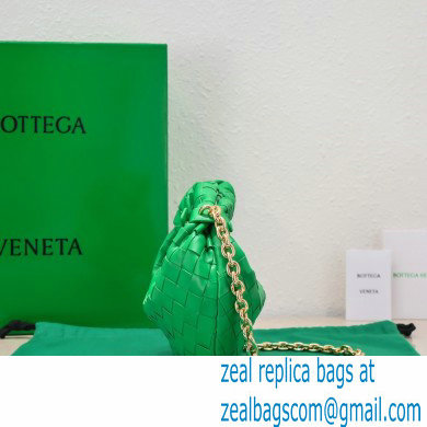 Bottega Veneta Chain mini jodie intrecciato leather top handle bag Green - Click Image to Close