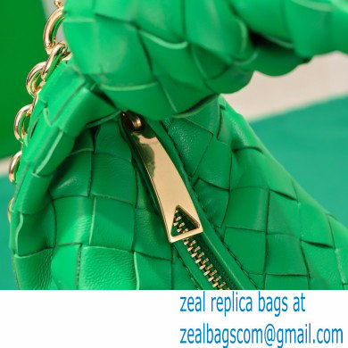 Bottega Veneta Chain mini jodie intrecciato leather top handle bag Green - Click Image to Close