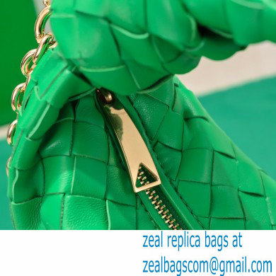 Bottega Veneta Chain mini jodie intrecciato leather top handle bag Green