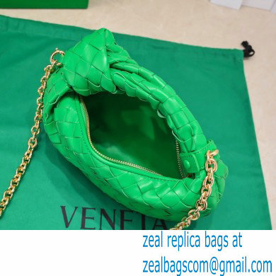 Bottega Veneta Chain mini jodie intrecciato leather top handle bag Green