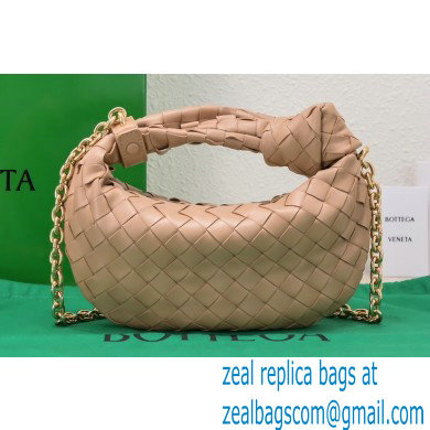 Bottega Veneta Chain mini jodie intrecciato leather top handle bag Nude - Click Image to Close