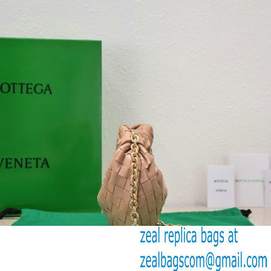 Bottega Veneta Chain mini jodie intrecciato leather top handle bag Nude