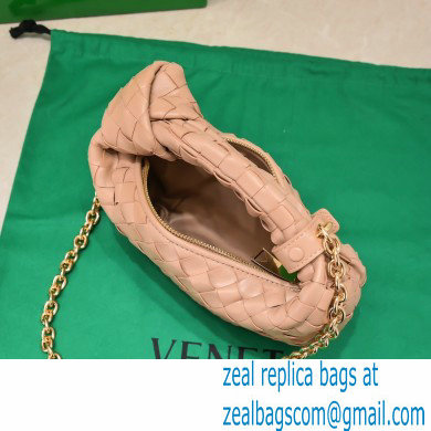 Bottega Veneta Chain mini jodie intrecciato leather top handle bag Nude