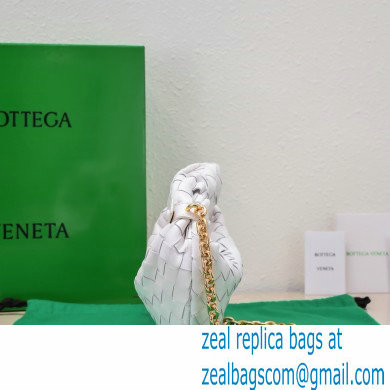 Bottega Veneta Chain mini jodie intrecciato leather top handle bag White