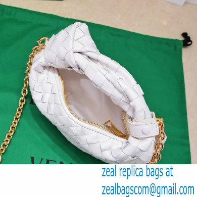 Bottega Veneta Chain mini jodie intrecciato leather top handle bag White - Click Image to Close
