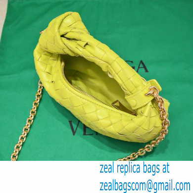 Bottega Veneta Chain mini jodie intrecciato leather top handle bag Yellow - Click Image to Close