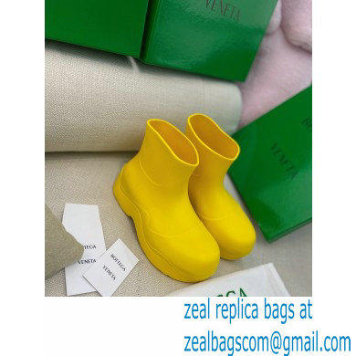 Bottega Veneta Flatform 5 cm puddle rubber ankle boots Yellow - Click Image to Close