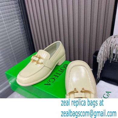 Bottega Veneta Glossy leather monsieur loafers Beige 2022 - Click Image to Close