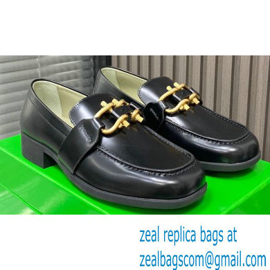 Bottega Veneta Glossy leather monsieur loafers Black 2022