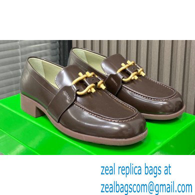 Bottega Veneta Glossy leather monsieur loafers Coffee 2022