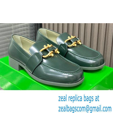 Bottega Veneta Glossy leather monsieur loafers Dark Green 2022 - Click Image to Close