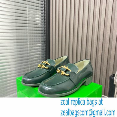 Bottega Veneta Glossy leather monsieur loafers Dark Green 2022