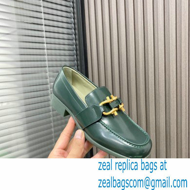 Bottega Veneta Glossy leather monsieur loafers Dark Green 2022