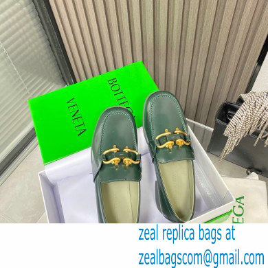 Bottega Veneta Glossy leather monsieur loafers Dark Green 2022