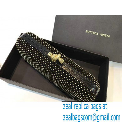 Bottega Veneta Knot minaudiere Clutch Large Bag 8651 Studded Suede Black