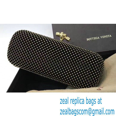 Bottega Veneta Knot minaudiere Clutch Large Bag 8651 Studded Suede Black - Click Image to Close