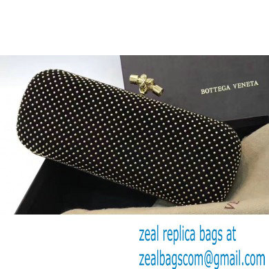 Bottega Veneta Knot minaudiere Clutch Large Bag 8651 Studded Suede Black