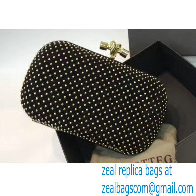 Bottega Veneta Knot minaudiere Clutch Small Bag 8651 Studded Suede Black - Click Image to Close