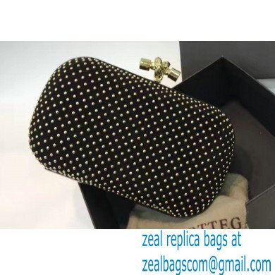 Bottega Veneta Knot minaudiere Clutch Small Bag 8651 Studded Suede Black