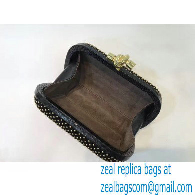 Bottega Veneta Knot minaudiere Clutch Small Bag 8651 Studded Suede Black - Click Image to Close