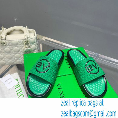 Bottega Veneta Logo Green Slides Sandals 01 2022