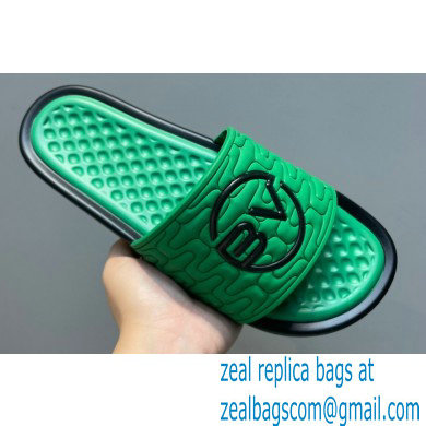 Bottega Veneta Logo Green Slides Sandals 01 2022 - Click Image to Close