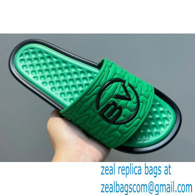 Bottega Veneta Logo Green Slides Sandals 01 2022