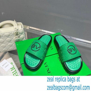 Bottega Veneta Logo Green Slides Sandals 03 2022 - Click Image to Close