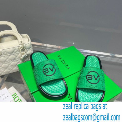 Bottega Veneta Logo Green Slides Sandals 03 2022