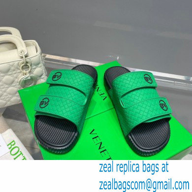 Bottega Veneta Logo Green Slides Sandals 05 2022 - Click Image to Close