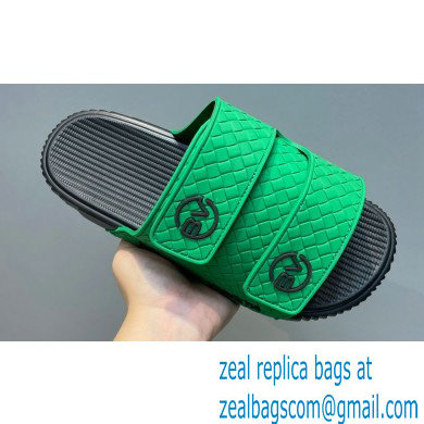 Bottega Veneta Logo Green Slides Sandals 05 2022 - Click Image to Close