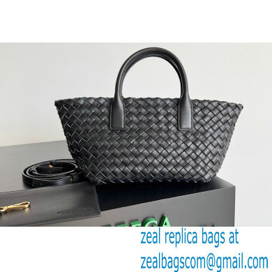 Bottega Veneta Mini cabat intreccio leather tote bag with detachable strap 01