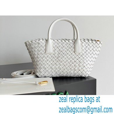 Bottega Veneta Mini cabat intreccio leather tote bag with detachable strap 08