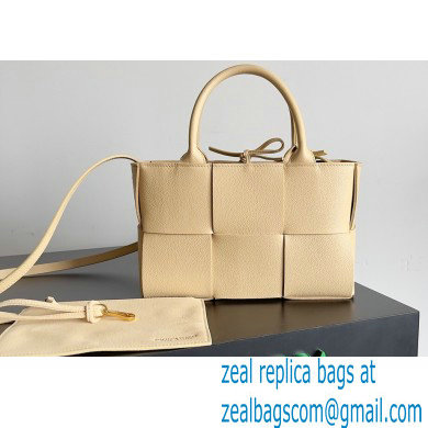 Bottega Veneta Mini intreccio leather arco tote bag with detachable strap Apricot