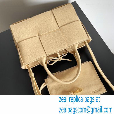 Bottega Veneta Mini intreccio leather arco tote bag with detachable strap Apricot