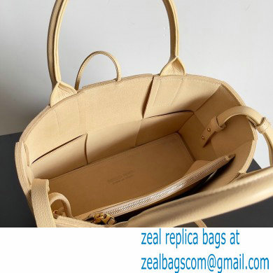 Bottega Veneta Mini intreccio leather arco tote bag with detachable strap Apricot