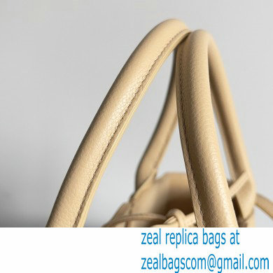 Bottega Veneta Mini intreccio leather arco tote bag with detachable strap Apricot