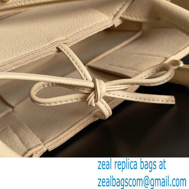 Bottega Veneta Mini intreccio leather arco tote bag with detachable strap Apricot