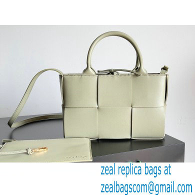 Bottega Veneta Mini intreccio leather arco tote bag with detachable strap Light Green