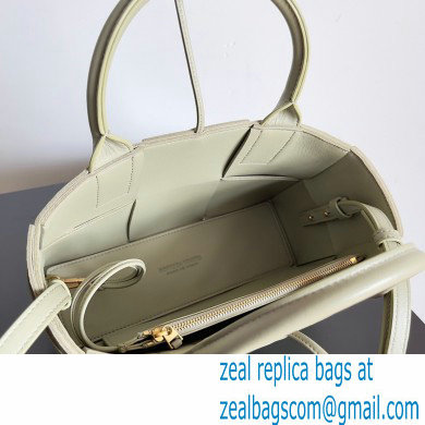 Bottega Veneta Mini intreccio leather arco tote bag with detachable strap Light Green