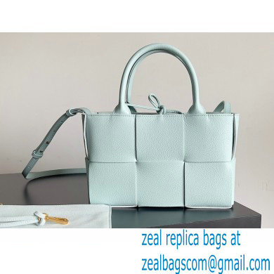 Bottega Veneta Mini intreccio leather arco tote bag with detachable strap Pale Blue